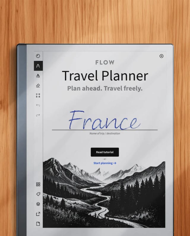 FLOW Travel on reMarkable device