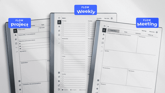 hero FLOW Productivity Suite (Weekly + Meeting + Project)